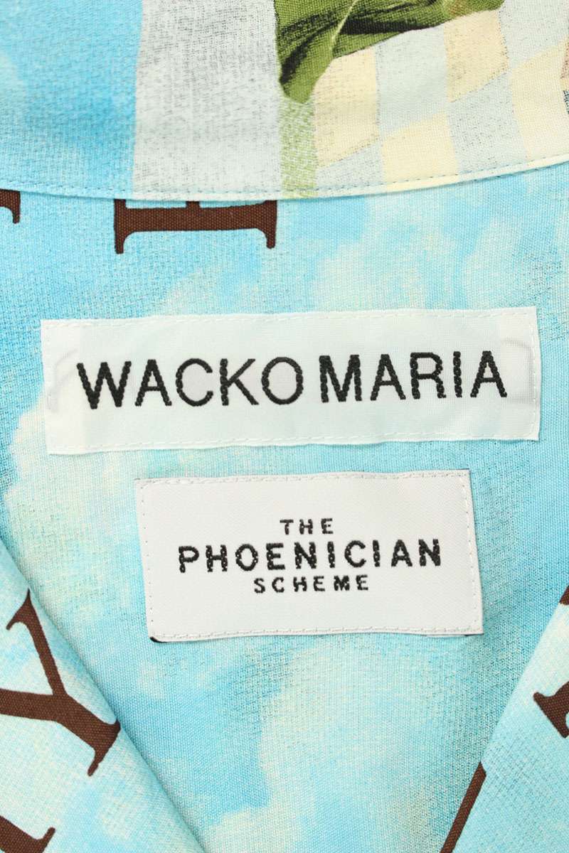 WACKO MARIA Rayon Aloha S/S Shirt Blue Size XL