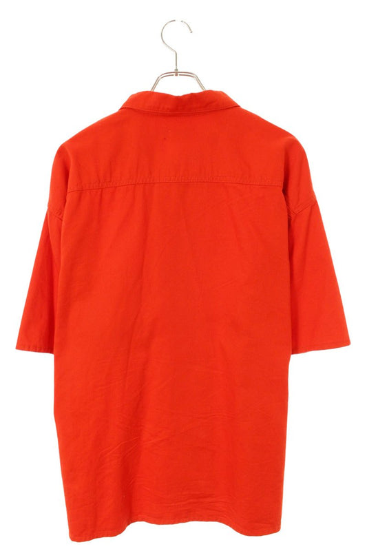 Alexander McQUEEN Cotton Pocket Logo S/S Shirt Red Size L