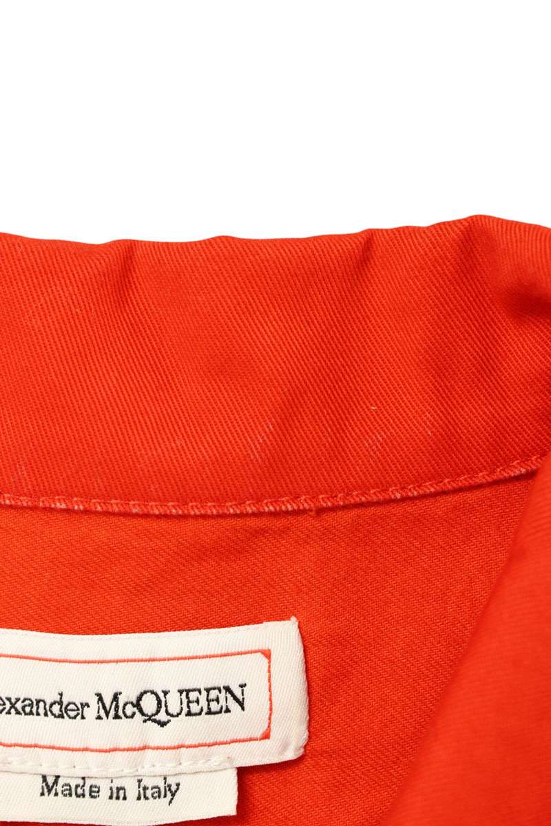 Alexander McQUEEN Cotton Pocket Logo S/S Shirt Red Size L