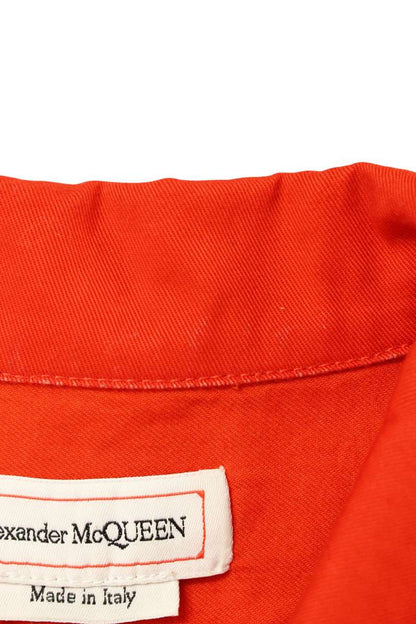 Alexander McQUEEN Cotton Pocket Logo S/S Shirt Red Size L