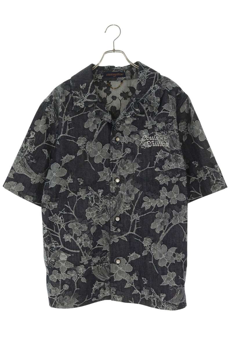 LOUISVUITTON 24AW Embroidered Floral Denim S/S Shirt Size S
