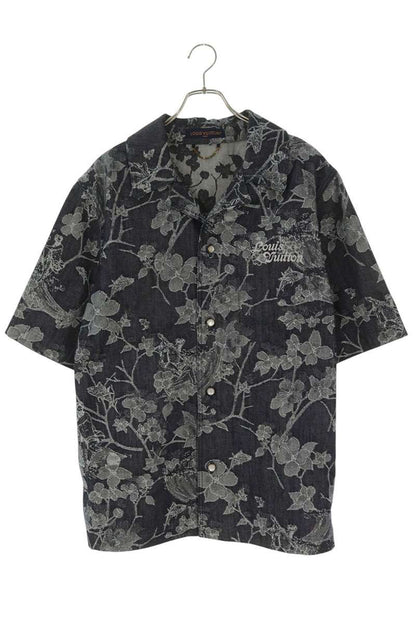 LOUISVUITTON 24AW Embroidered Floral Denim S/S Shirt Size S