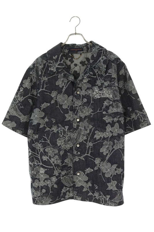 LOUISVUITTON 24AW Embroidered Floral Denim S/S Shirt Size S