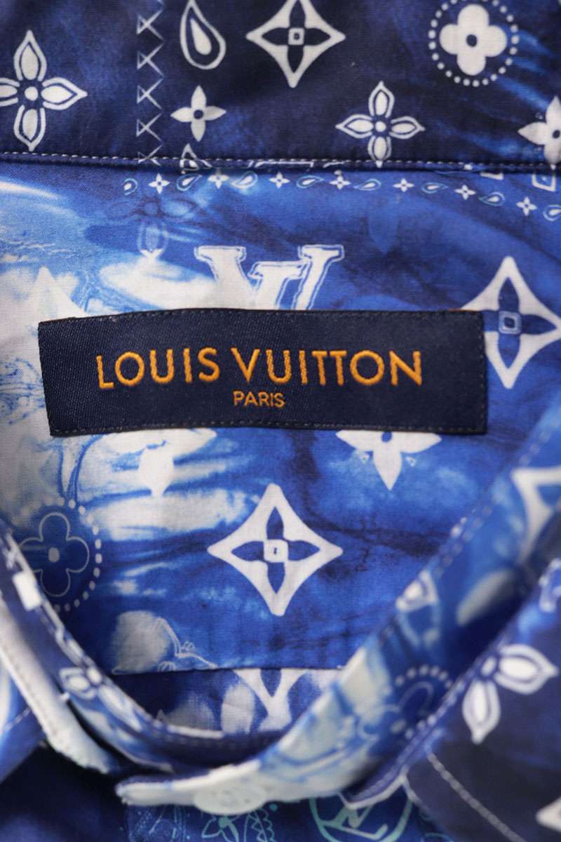 LOUISVUITTON Monogram Bandana Hook Detail S/S Shirt Size L