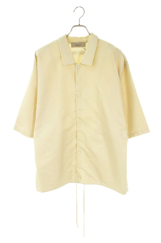 FOG ESSENTIALS Nylon Logo Patch S/S Coach Shirt Beige Size L