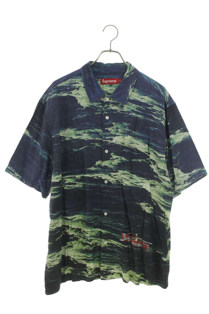 SUPREME 25SS Boat All-Over Print Rayon SS Shirt Blue Size XL