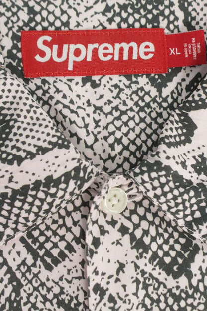 SUPREME 24SS Snake Pattern Rayon SS Shirt Pink Size XL
