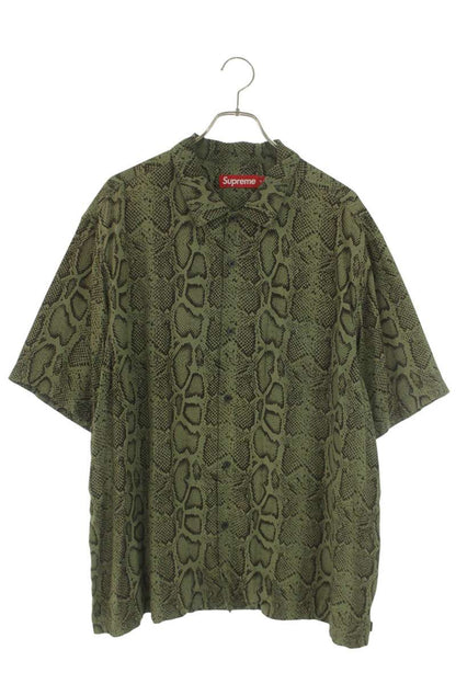SUPREME 24SS Snake Pattern Rayon SS Shirt Green Size XL