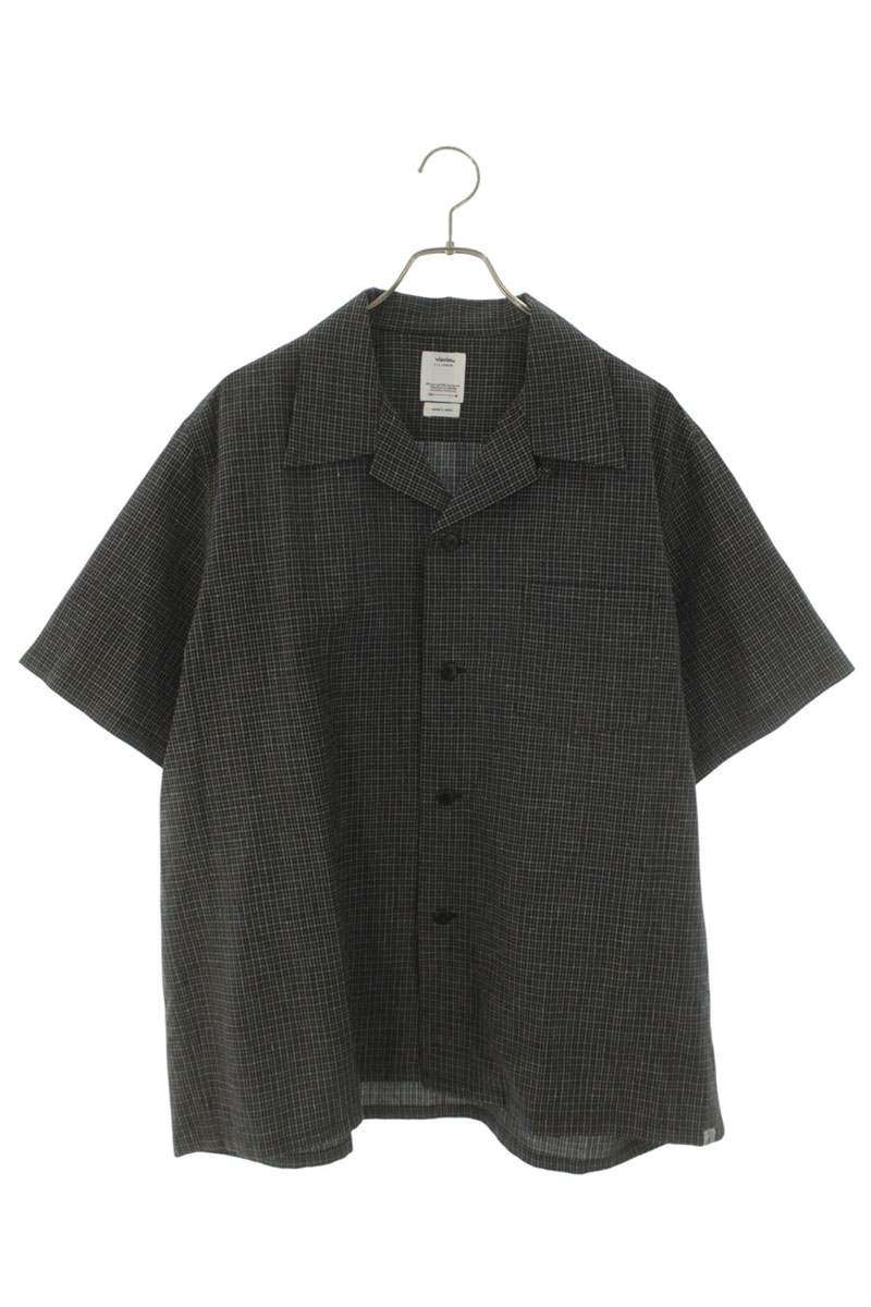 VISVIM Wool Linen Sao Tome Check SS Shirt Black Size XXL
