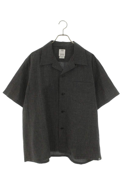 VISVIM Wool Linen Sao Tome Check SS Shirt Black Size XXL