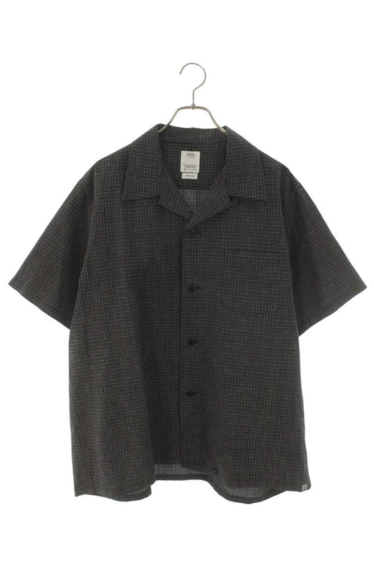 VISVIM Wool Linen Sao Tome Check SS Shirt Black Size XXL