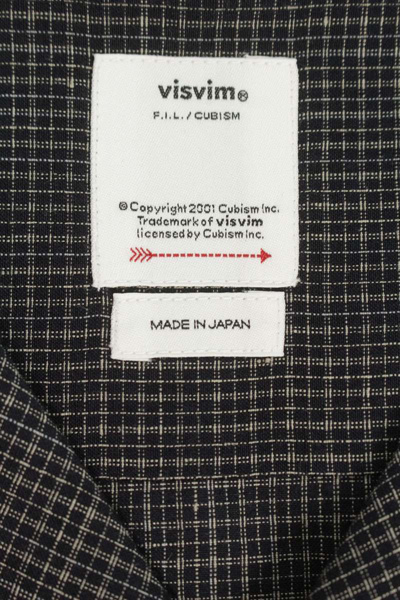 VISVIM Wool Linen Sao Tome Check SS Shirt Black Size XXL