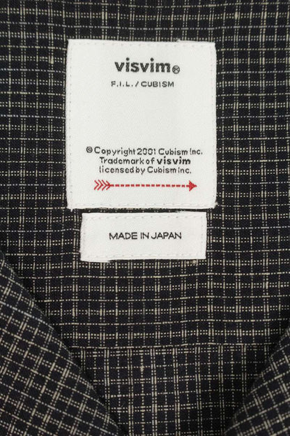 VISVIM Wool Linen Sao Tome Check SS Shirt Black Size XXL