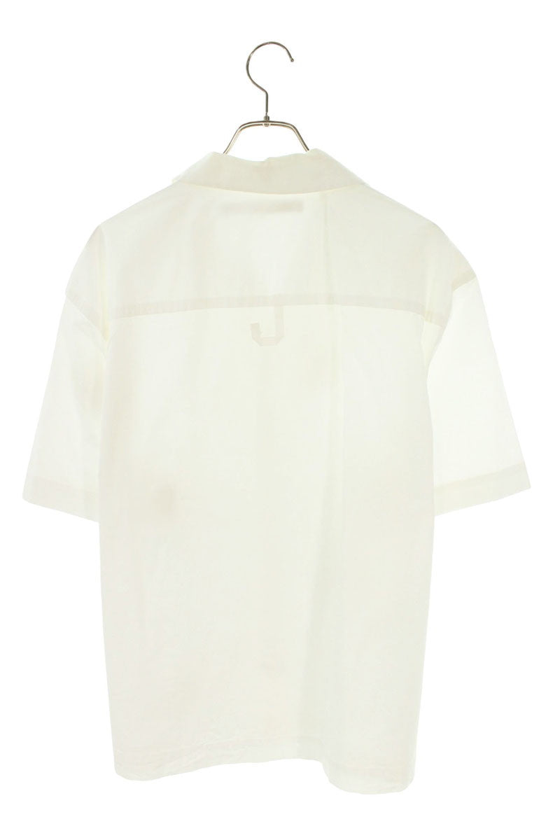 JACQUEMUS White Floral Open Collar S/S Shirt Size L