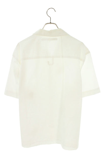 JACQUEMUS White Floral Open Collar S/S Shirt Size L