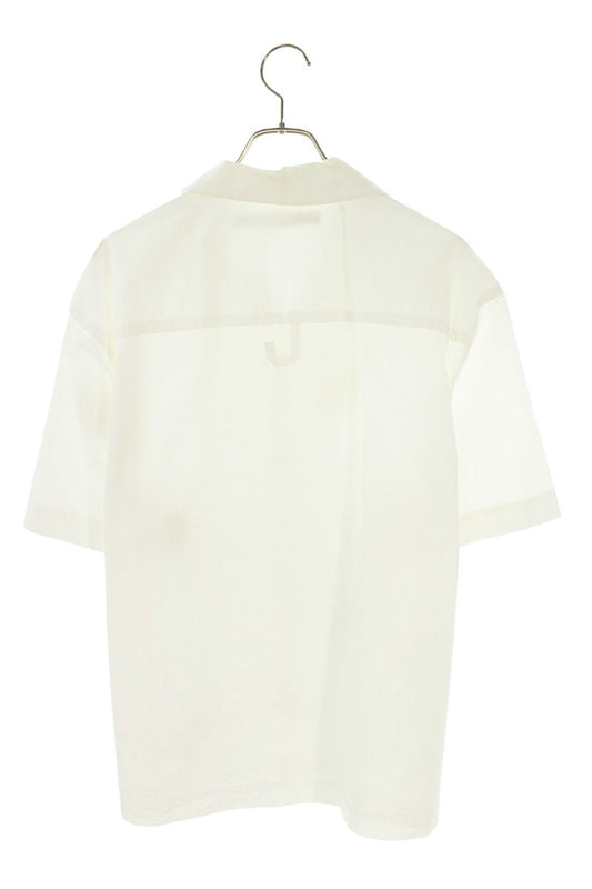 JACQUEMUS White Floral Open Collar S/S Shirt Size L