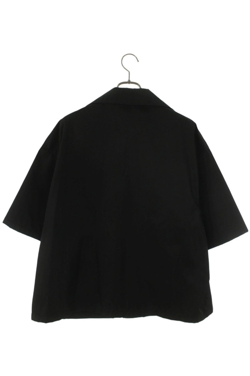 PRADA Nylon Triangle Logo Plate S/S Shirt Black Size L