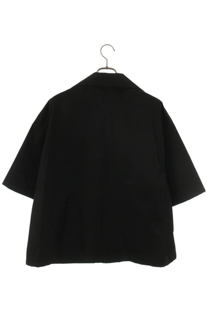 PRADA Nylon Triangle Logo Plate S/S Shirt Black Size L