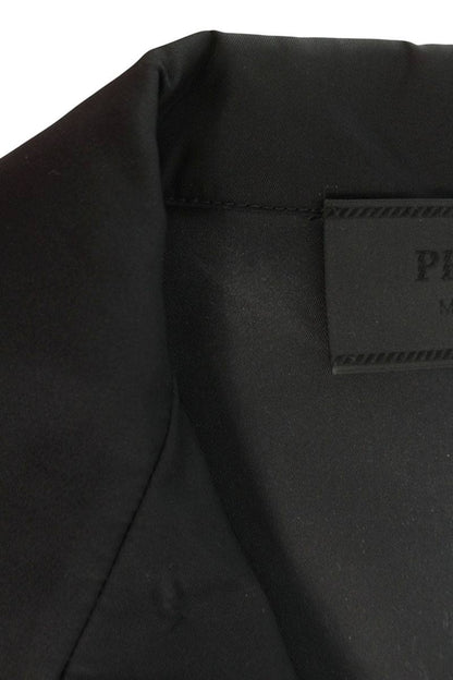 PRADA Nylon Triangle Logo Plate S/S Shirt Black Size L