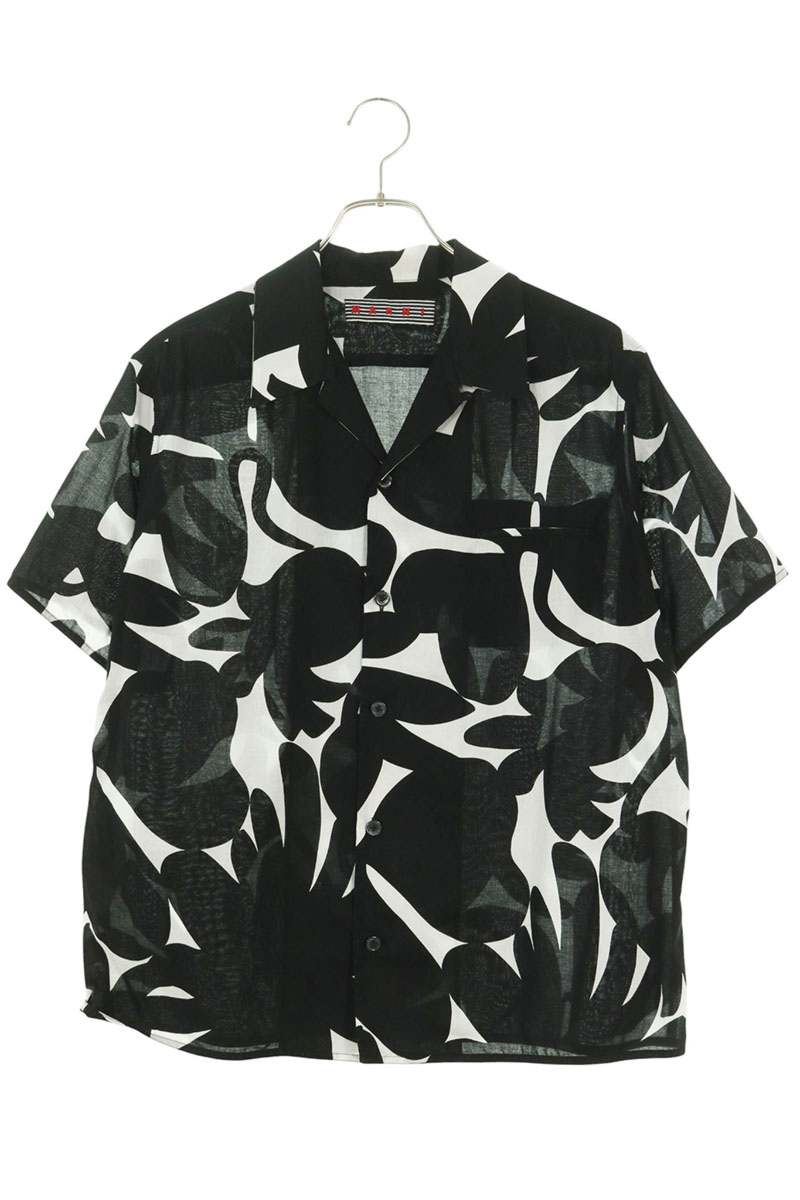 MARNI 19SS All-Over Pattern Open Collar SS Shirt Size 38