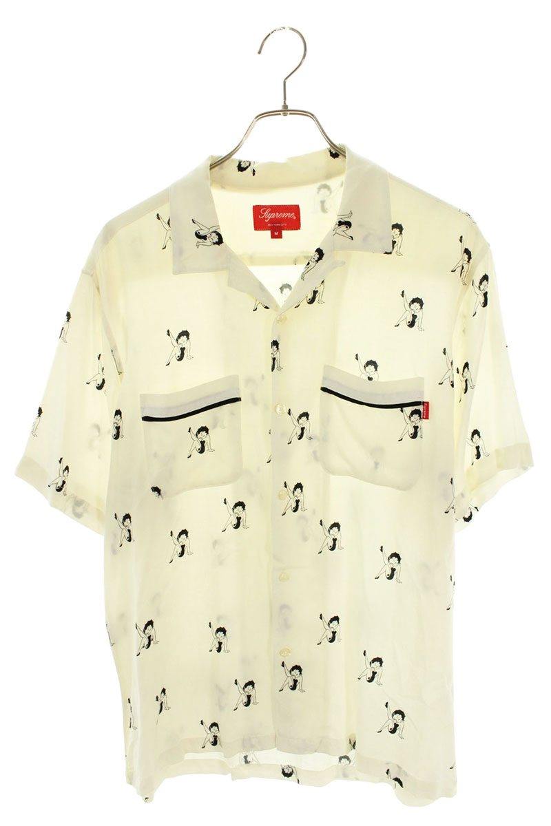 SUPREME 16SS Betty Boop Rayon S/S Shirt White Size M