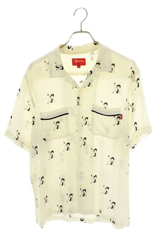 SUPREME 16SS Betty Boop Rayon S/S Shirt White Size M