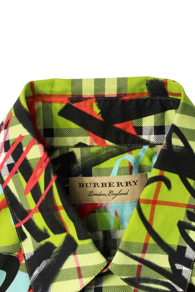 Burberry All-Over Check Cotton S/S Shirt Green Size S