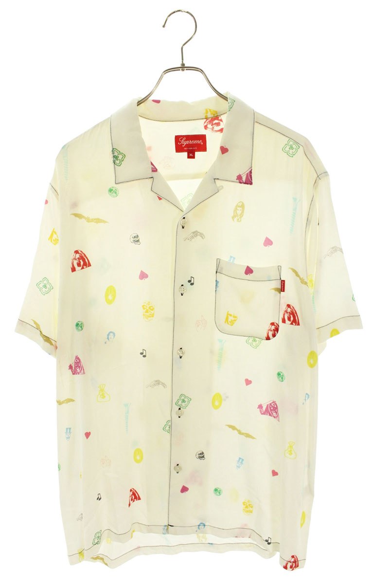 SUPREME 19SS Deep Space Rayon S/S Shirt White Size XL
