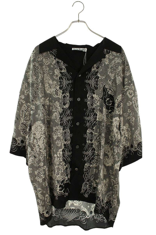 ACNE STUDIOS Allover Print Rayon S/S Black/White Size XL