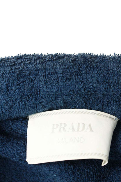 PRADA Triangle Plate Cotton Terry S/S Shirt Blue Size XXL