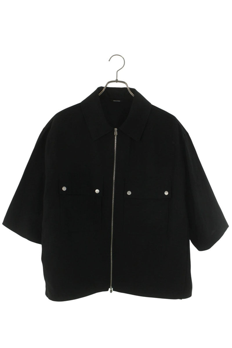 HERMES Black Paper Rayon Short Sleeve Oversized Size XXL