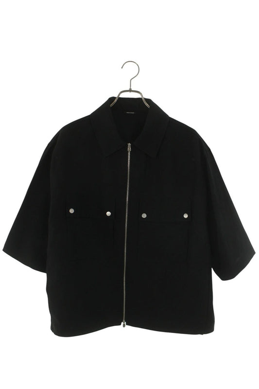 HERMES Black Paper Rayon Short Sleeve Oversized Size XXL