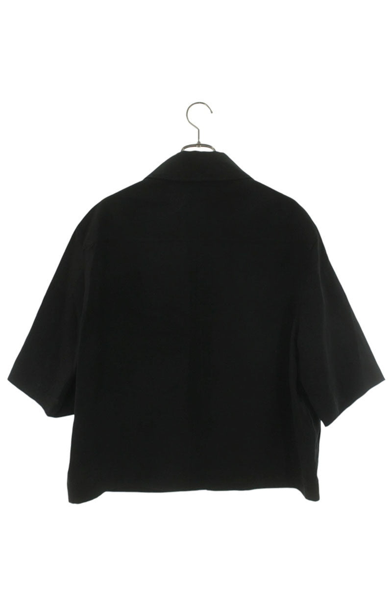 HERMES Black Paper Rayon Short Sleeve Oversized Size XXL