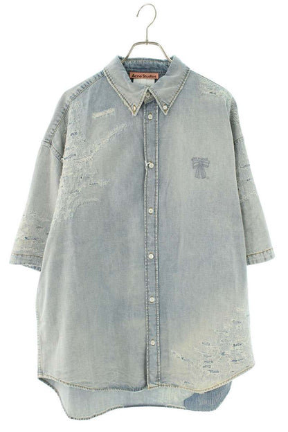ACNE STUDIOS 26SS Repaired Cotton Short Sleeve Shirt Size M