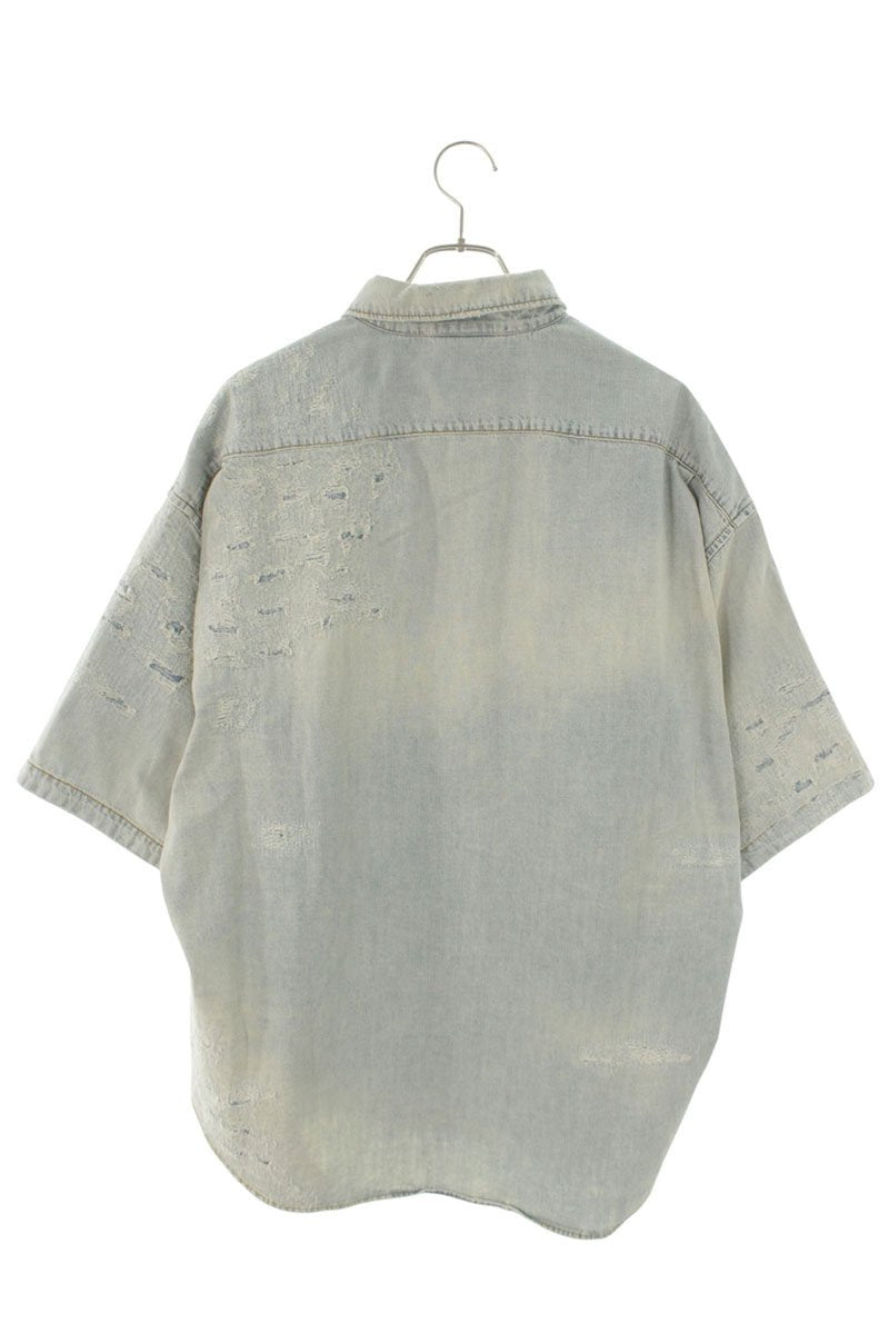 ACNE STUDIOS SS26 Repair Denim Short Sleeve Shirt Size M