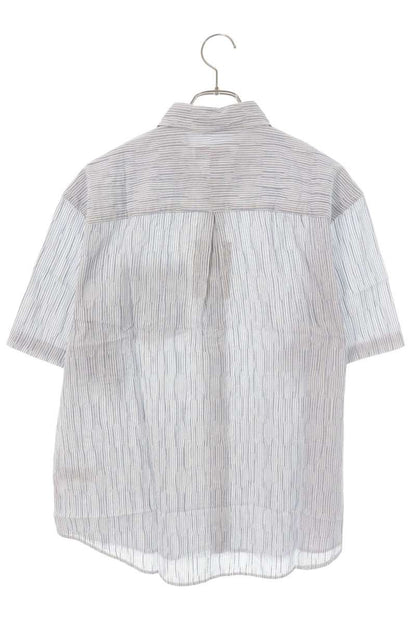 STUSSY Blue Stripe Logo Embroidered S/S Shirt Size S