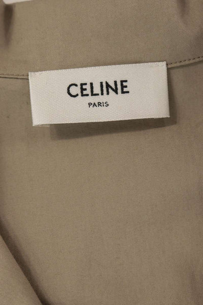 CELINE SS26 Triomphe Scout Short Sleeve Shirt Beige Size XXL