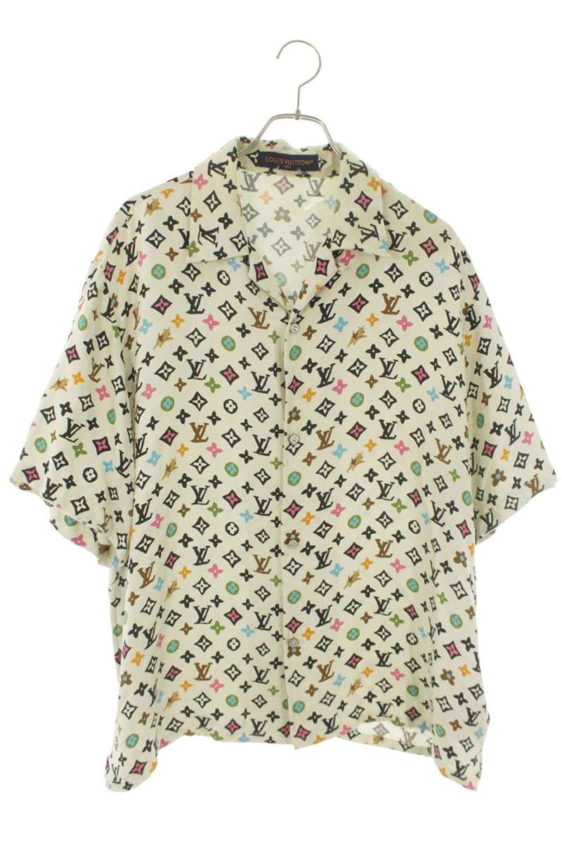 LOUISVUITTON 24AW Monogram Silk Short Sleeve Shirt Size XL
