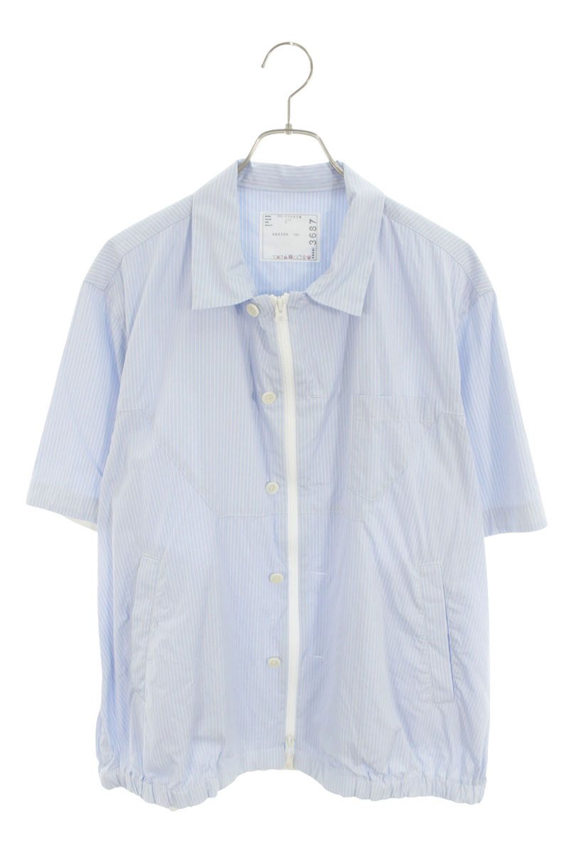 Sacai 25SS Multi Striped Zip-Up Cotton SS Shirt Size 3