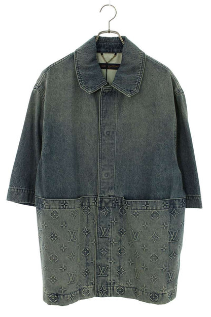 LOUISVUITTON 23AW Embossed Monogram Sleeve Shirt Size L