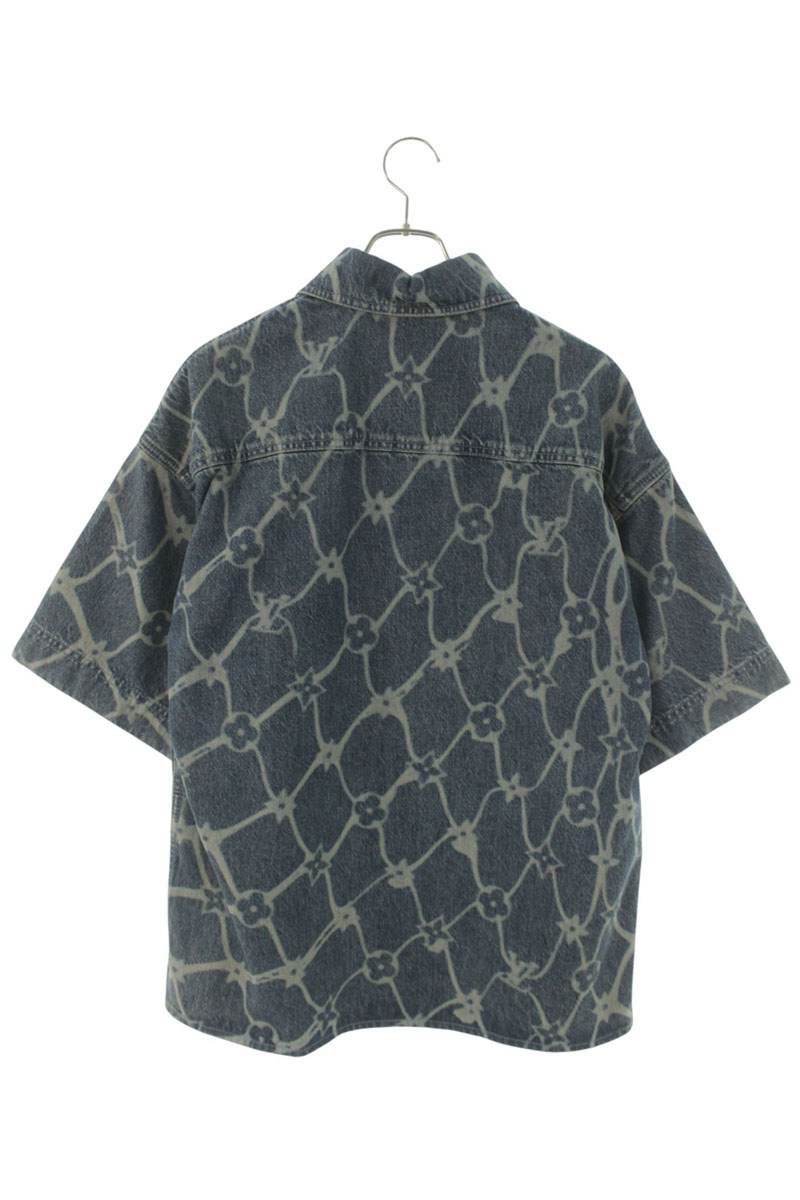 LOUISVUITTON 24AW Monogram Print Denim Shirt Size S