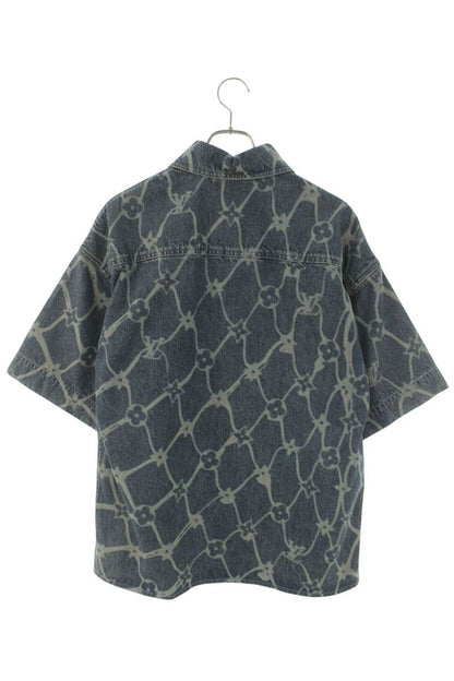 LOUISVUITTON 24AW Monogram Print Denim Shirt Size S