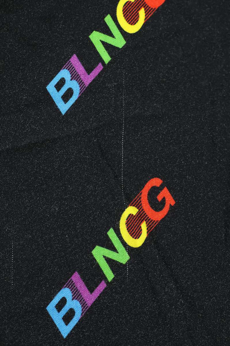 BALENCIAGA Multi Logo All-Over Rayon S/S Shirt Size XL