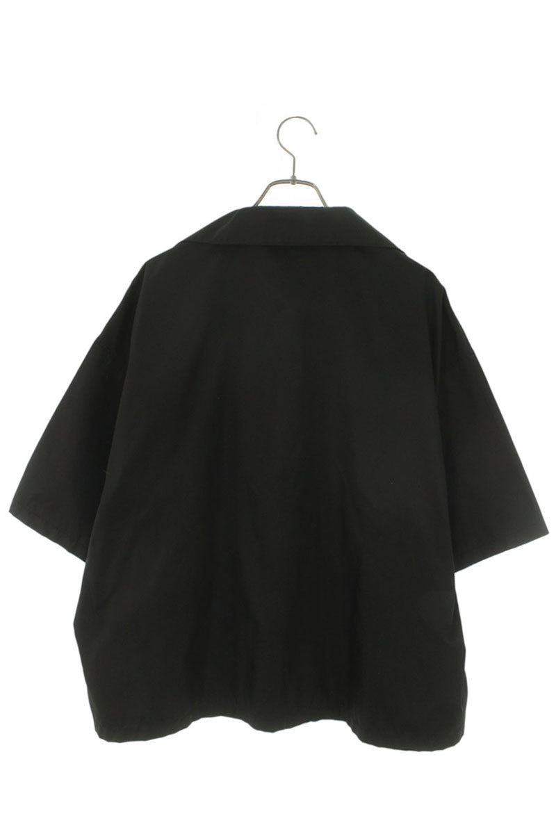 PRADA Re-Nylon Triangle Plate S/S Shirt Black Size XL