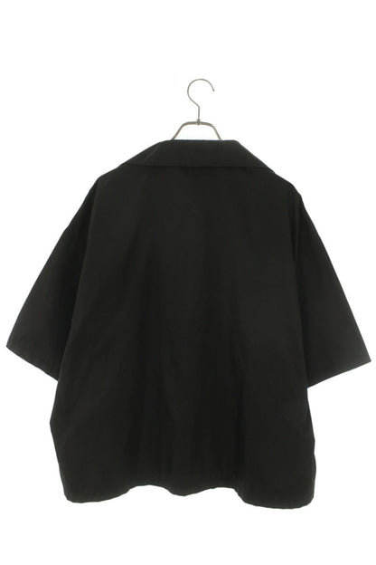 PRADA Re-Nylon Triangle Plate S/S Shirt Black Size XL