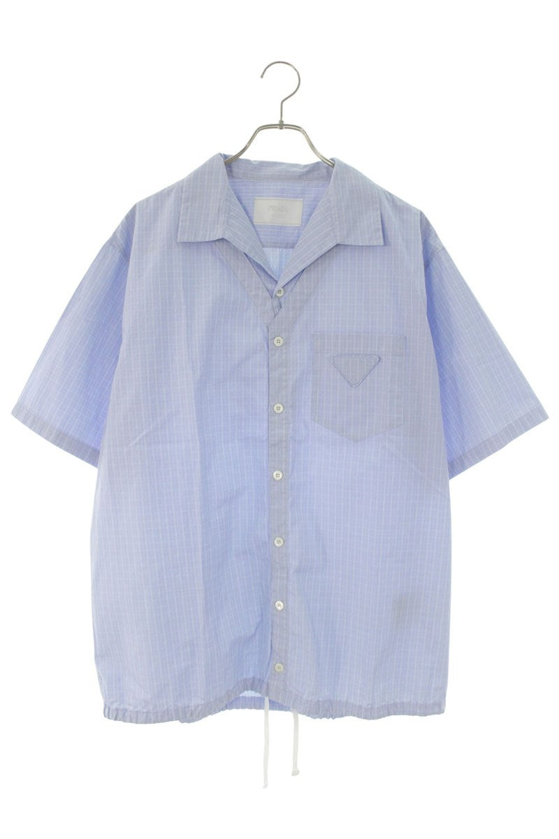 PRADA Triangle Patch Check Drawstring Shirt Multi Size XL