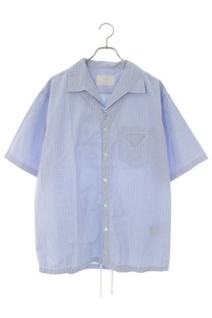 PRADA Triangle Patch Check Drawstring Shirt Multi Size XL
