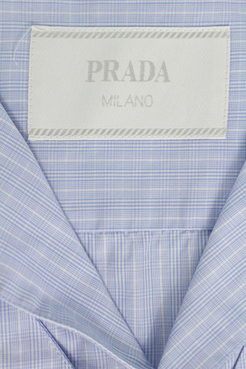 PRADA Triangle Patch Check Drawstring Shirt Multi Size XL