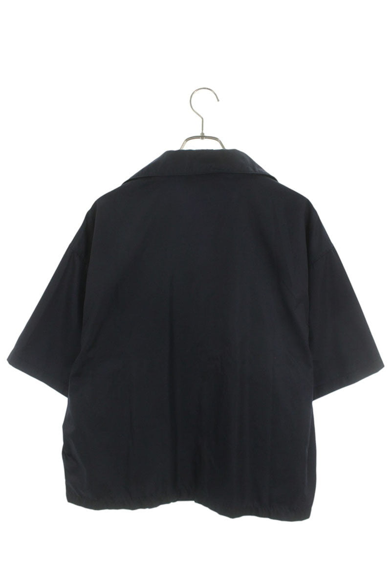 PRADA Re-Nylon Logo Plate S/S Shirt Navy Size S