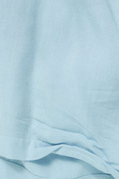 CELINE Logo Embroidered Bowling S/S Shirt Blue Size XXL